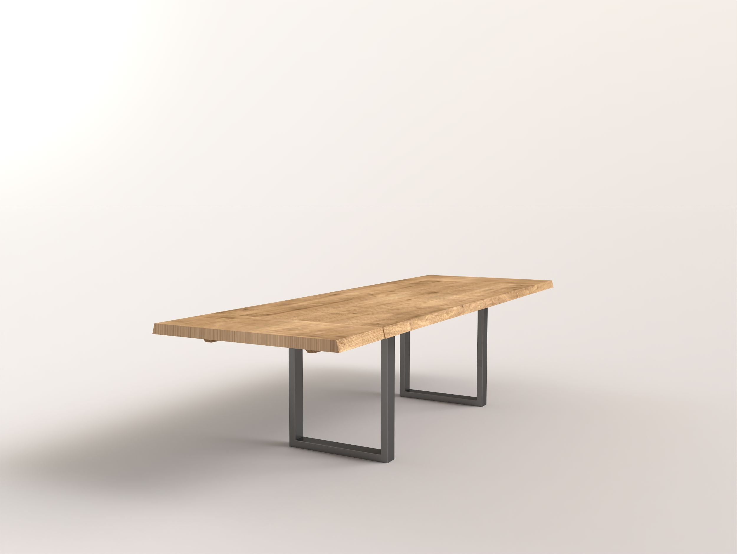 Esstisch "Saarbrücken" Eiche massiv Baumkante mit Stahlgestell