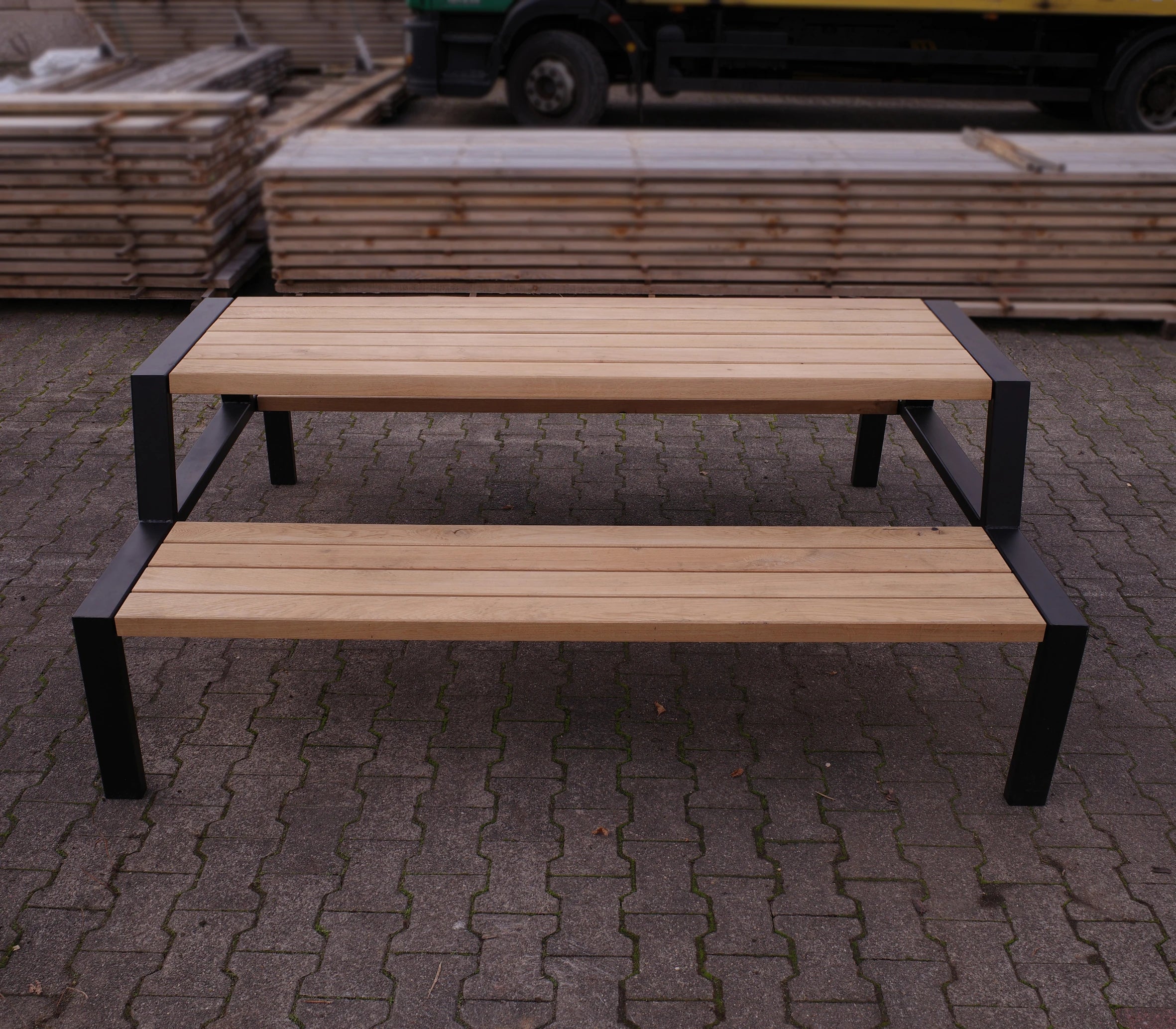 Gartentisch Set "Rhein" Gruppensitzbank für den Garten und öffentliche Plätze