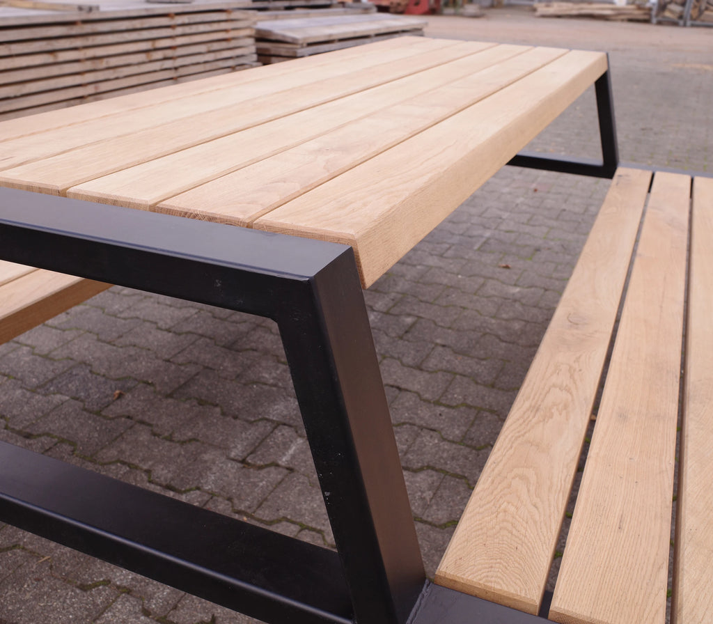 Gartentisch Set "Rhein" Gruppensitzbank für den Garten und öffentliche Plätze