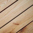 Gartentisch rund 160 cm aus Roteiche und Stahl