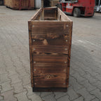 Hochbeet aus Holz Lärche geflammt für Balkon, Terrasse und kleine Räume 200x40x85 cm (LxBxH)